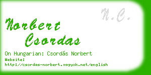 norbert csordas business card