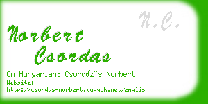 norbert csordas business card